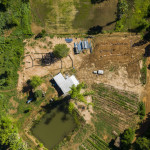 Steel beams have been put together, ready to be raised Construction Beams Farm Farang