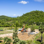 The crane is lifting the next beams Crane Farm Farang