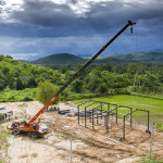 All beams are put in place, happy it all fitted perfectly Steel structure Farm Farang